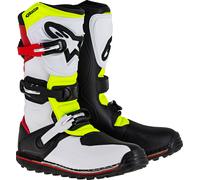 Alpinestars Tech T S23, bottes 6 US Blanc/Rouge/Jaune Néon/Noir Blanc/Rouge/Jaune Néon/Noir