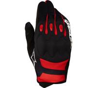 Alpinestars Techdura Gants de motocross, Noir/Rouge néon, Taille 2XL