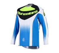 Alpinestars Techstar Knif Maillot Motocross Off-Road UCLA Bleu Noir Jaune Flo