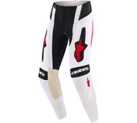 Alpinestars Techstar Knif Pantalons de motocross, noir-blanc-rouge, taille 40 pour homme