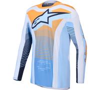 Alpinestars Techstar Maven Maillot Motocross, bleu/orange/noir, Taille M
