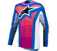 Alpinestars Techstar Maven Maillot Motocross, noir/blanc/bleu/rouge, Taille M