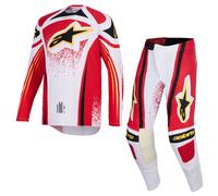 Alpinestars Techstar Nomur Kit Motocross Combo Adulte Gris Clair Rouge Noir MX