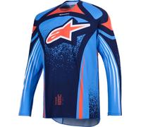 Alpinestars Techstar Nomur Maillot de motocross, bleu/orange, Taille S
