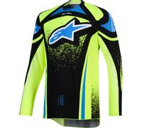 Alpinestars Techstar Nomur, maillot XXL Noir/Jaune Néon/Bleu Clair Noir/Jaune Néon/Bleu Clair
