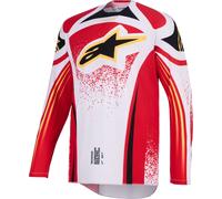 Alpinestars Maillot cross Techstar Nomur Homme – Gris clair/Rouge/Noir/Jaune – Taille XL
