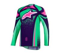 Alpinestars Techstar Nomur Maillot Motocross Adulte Pourpre Vert Rose Fluo