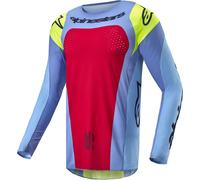 Alpinestars Techstar Ocuri Maillot de motocross, Bleu clair/rouge, Taille M
