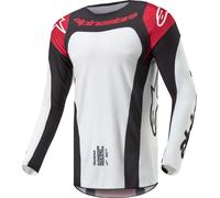 Alpinestars Techstar Ocuri Maillot de motocross, noir-blanc-rouge, taille S pour homme