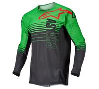 alpinestars Techstar Phantom Mail. Jers. Maillot MX Anthracite/Vert néon S homme gris