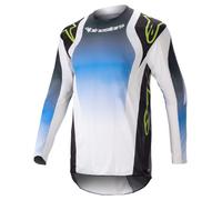 alpinestars Techstar Push Maillot MX Bleu/Blanc/Noir/Jaune néon M homme