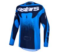 Alpinestars Techstar Swan Maillot Motocross, bleu/bleu foncé, Taille M