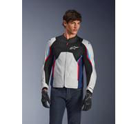 Alpinestars Veste textile AST V3 Air - perforée - Homme S - Argent/Noir/Bleu foncé/Rouge clair