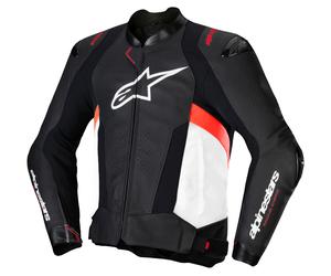 alpinestars Veste combi cuir Alpine Missile V3 Noir/Blanc/Rouge néon 56 homme