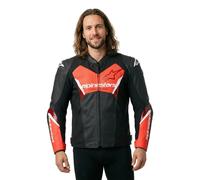 Alpinestars Veste moto Faster V3 Airflow cuir perforé Noir/Rouge Fluo Taille 50