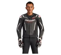 Alpinestars GP Force V2, veste en cuir 58 Noir/Blanc/Rouge Noir/Blanc/Rouge