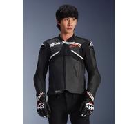 Alpinestars Veste En Cuir Atem V5 Black White, Taille: 50