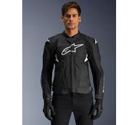 Alpinestars Veste En Cuir Dusk Airflow Black White, Taille: 54
