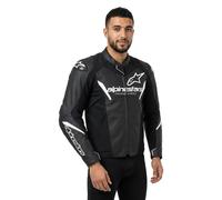 Alpinestars Blouson moto en cuir Faster V3 Noir/Blanc Taille 54 Homme