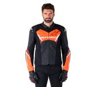Alpinestars Veste En Cuir Faster V3 Airflow Black Red Fluo, Taille: 46