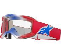 Alpinestars Vision 5 Corp Tricolor Lunettes de motocross, blanc-rouge-bleu pour homme
