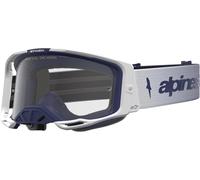 Alpinestars Vision 8 Amber Lunettes de motocross, Blanc/bleu, Taille unique
