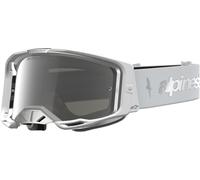 Alpinestars Vision 8 Amber Mirror Lunettes de motocross, Blanc/argent, Taille unique