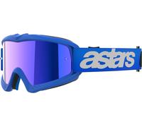 Alpinestars Vision Blaze Mirrored Lunettes de motocross pour jeunes, blanc-bleu