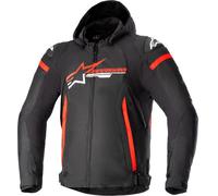 Alpinestars Zaca Veste textile de moto imperméable, Noir/Rouge/Blanc, Taille L