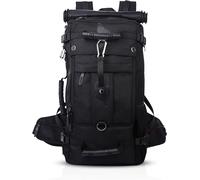 Alpiniste Sac À Dos Sacs À Dos 17 Pouces Portable Laptop Pc Plein Air Voyage Travail Hommes Femme École Randonnée Daypack Multifunction Haute Capacité Imperméable Polyester Noir Noir