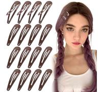 Alpinleux Lot de 16 pinces à cheveux en métal épais pour femme - Marron - 5 cm