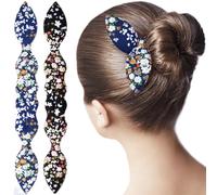 Alpinleux Lot de 2 donuts pour chignons de cheveux - Outil de coiffure français - Accessoires pour chignon - Pour cheveux de femme (bleu foncé, noir)