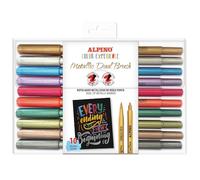 Alpino - 10 feutres Dual Brush Metallic Color | Feutres brillants | Longue durée et résistance | Diversité de couleurs | Créativité sans limites | Initiation au dessin