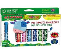 ALPINO Baby 10 Marqueurs | Crayons de couleur pour bébé | Pointe épaisse pour bébé | Profitez et apprenez à peindre