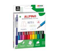Alpino - Boîte de 12 stylos à bille rétractables Line Gel 0.7 - Couleurs assorties | Encre gel douce et fluide | Écriture précise et uniforme | Couleurs vives et durables