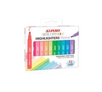 Alpino Collection de 12 surligneurs pastel Color Experience | Pointe biseautée de 1 à 4 mm | Encre à base d'eau