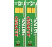 Alpino Crayons de couleur Festival 12 Pièces Jaune (Lot de 2)