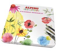 ALPINO Ensemble de 36 aquarelles Color Experience | 36 aquarelles colorées | comprend des pinceaux et une éponge, un crayon graphite, une gomme, un taille-crayon et un ensemble de papier aquarelle