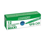 Alpino - Étui de 12 marqueurs maxi bleu clair | Marqueurs super lavables pour enfants | Pointe épaisse 5,7 mm | Longue durée et résistance
