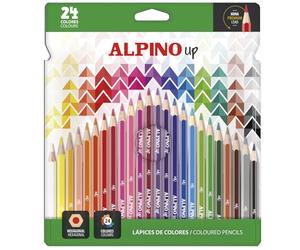Alpino - Étui de 24 crayons de couleur extra couvrants | Crayons à pigments intenses | Matériel scolaire et des beaux-arts | Crayons de haute qualité | Couleurs vives et résistantes