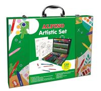 Alpino - Mallette artistique 130 pièces | Set complet pour artistes | Comprend des crayons de couleur, des aquarelles, des peintures acryliques, des marqueurs double pointe et plus