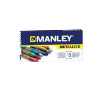 Alpino Manley Metallics - Lot de 10 crayons de cire brillants | Couleurs mélangables d'une grande douceur et luminosité | Haute résistance à la lumière | Convient à tous les types de surfaces poreuses