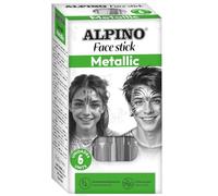 Alpino - Set de maquillage Face Stick - 6 bâtons de couleur argentée | Application propre et précise | Texture crémeuse et finition brillante | Idéal pour les fêtes, les déguisements et le maquillage