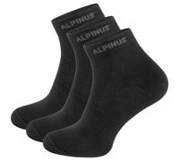 Alpinus Puyo 3-Pack Chaussettes Coutures plates Unisexe Coton Confortable Noir