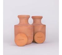 Alppos 2 Oyas à enterrer 1,2 Litre en Terre Cuite avec Couvercle - ollas pour Plante intérieure et extérieure - Goutte à Goutte par capilarité