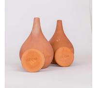 Alppos 2 Oyas à Planter de 0,8 Litre en Terre Cuite avec Couvercle - ollas pour Plante intérieure et extérieure - Goutte à Goutte par capilarité