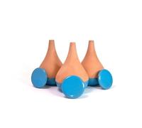 Alppos 3 Oyas a Planter en Terre Cuite de 300 ML en Couleur - avec Couvercle- Goutte a Goutte pour Plante d'interieur - ollas (Bleu)