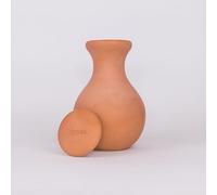 Alppos Oyas à enterrer 1 Litre en Terre Cuite avec Couvercle - ollas pour Plante intérieure et extérieure système d'irrigation par capilariter (1, Naturel)