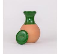 Alppos Oyas à enterrer 1 Litre en Terre Cuite avec Couvercle - ollas pour Plante intérieure et extérieure système d'irrigation par capilariter (1, Vert)