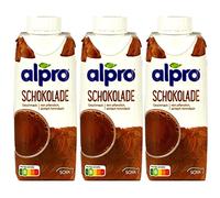 Alpro - 3x 3er Pack Sojadrink Schoko in 250 ml Packung mit Strohhalm - Schokodrink 100 % pflanzlich ideal für Unterwegs